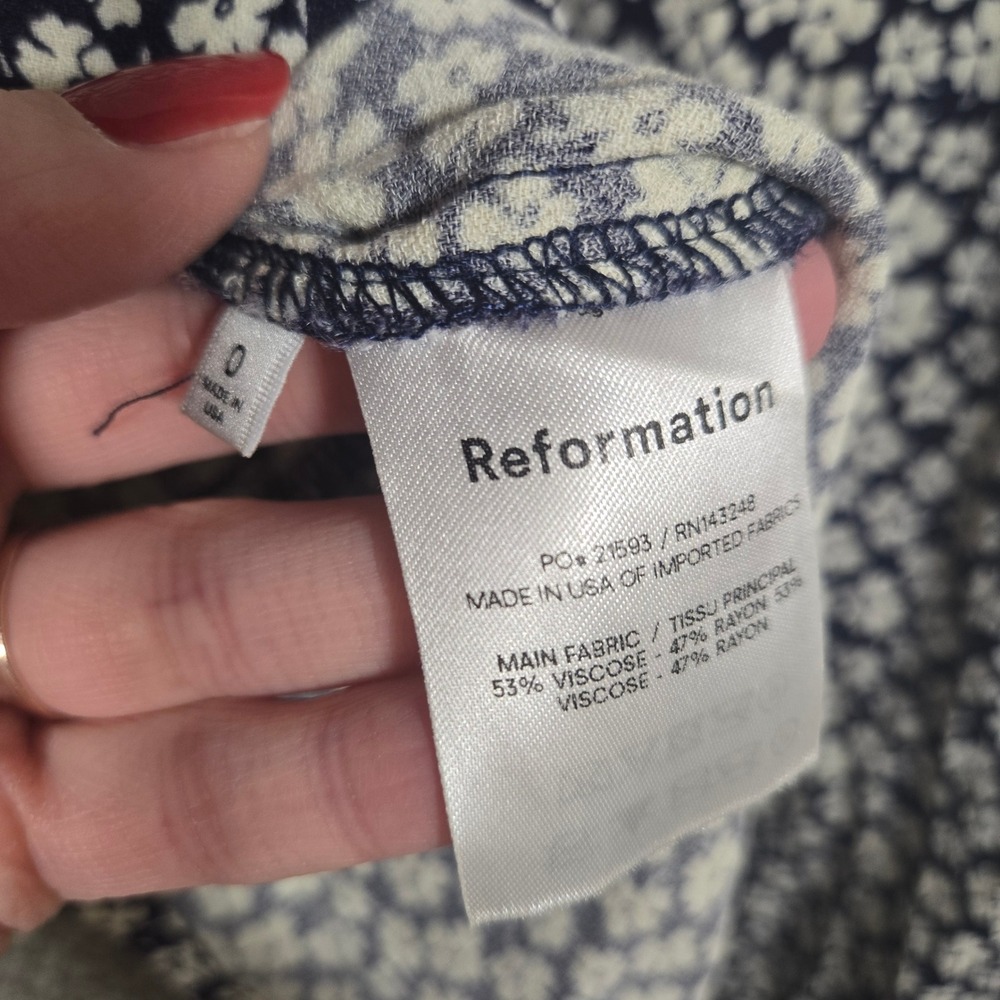 Reformation Zoe Floral Midi Slit Skirt 0 XS‎ Party Beach Casual Boho Zip Cottage - Picture 5 of 9